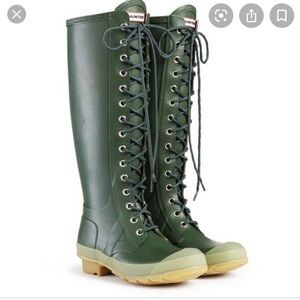 Hunter Green Lace Up Boots